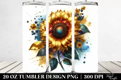 Glossy Sunflower Shiny Material | 20 Oz Tumbler Product Image 2