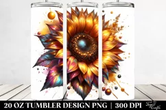 Glossy Sunflower Shiny Material | 20 Oz Tumbler Product Image 2