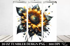 Glossy Sunflower Shiny Material | 20 Oz Tumbler Product Image 2