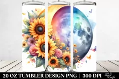Colorful Sunflower Half Moon | 20 oz Tumbler Product Image 2