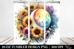 Colorful Sunflower Half Moon | 20 oz Tumbler Product Image 2