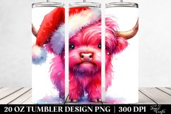 Cute Watercolor Pink Cow Clipart Product Image 2