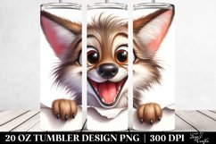 Crazy Watercolor Coyote | 20 oz Tumbler Product Image 2