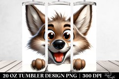 Crazy Watercolor Coyote | 20 oz Tumbler Product Image 2