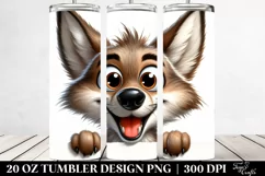 Crazy Watercolor Coyote | 20 oz Tumbler Product Image 2