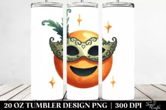 Masquerade Haloween Clipart, Digital 20 Oz Tumbler Product Image 2