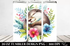 Colorful Otter Sleeping | 20 Oz Tumbler Product Image 2