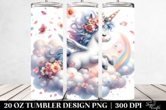 Baby Unicorn Tumbling with Petals | 20 Oz Tumbler Product Image 2