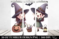 Simple Excited Witch,Watercolor | 20 oz Tumbler Product Image 2