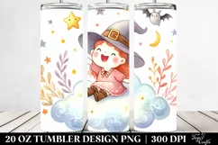 Simple Excited Witch,Watercolor | 20 oz Tumbler Product Image 2