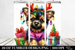 Baby German Shepherd with Reindeer Horns 20 Oz Tumbler Product Image 2