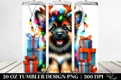Baby German Shepherd with Reindeer Horns 20 Oz Tumbler Product Image 2