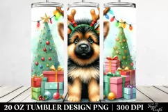 Baby German Shepherd with Reindeer Horns 20 Oz Tumbler Product Image 2