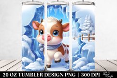 Cute Baby Cow in Winter 20 Oz Tumbler Product Image 2
