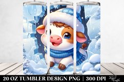 Cute Baby Cow in Winter 20 Oz Tumbler Product Image 2