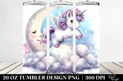 Cute Baby Unicorn on Cloud | 20 Oz Tumbler Product Image 2