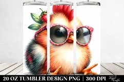 Funny Chicken with Sunglasses | 20 oz Tumbler Product Image 2
