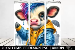 Cute Expressive Cow 20 Oz Tumbler Product Image 2