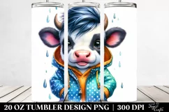 Cute Expressive Cow 20 Oz Tumbler Product Image 2