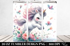 Cute Baby Unicorn Tumbling with Spring Petals | 20 Oz Product Image 2