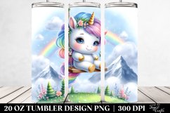 Baby Unicorn Playing on Swing | 20 Oz Tumbler Product Image 2