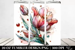 Detailed Stained Tulip | 20 Oz Tumbler Product Image 2
