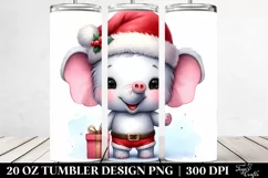 Baby Elephant with Santa Hat 20 Oz Tumbler Product Image 2