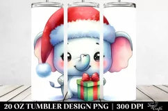 Baby Elephant with Santa Hat 20 Oz Tumbler Product Image 2