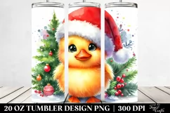 Expressive Baby Duck with Santa Hat 20 Oz Tumbler Product Image 2