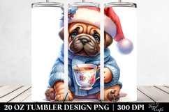 Cute Baby Mastiff with Santa Hat 20 Oz Tumbler Product Image 2
