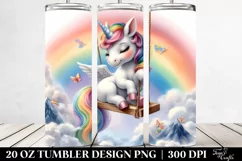 Baby Unicorn Playing on Swing | 20 Oz Tumbler Product Image 2