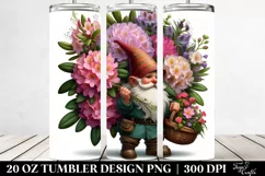 Detailed Gnome and Rhododendron Bouquet | 20 oz Tumbler Product Image 2