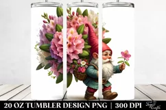 Detailed Gnome with Rhododendron Bouquet | 20 oz Tumbler Product Image 2