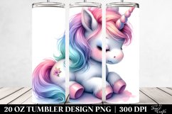 20 Oz Tumbler Sublimation | Cute Baby Unicorn in the Style Product Image 2