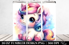 20 Oz Tumbler Sublimation | Cute Baby Unicorn in the Style Product Image 2