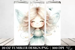 Whimsical Smiling Fairy Clipart, Transparent 20 Oz Tumbler Product Image 2