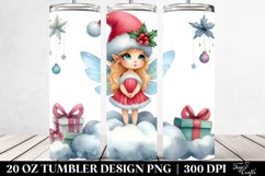 Watercolor Fairy with Santa Hat 20 Oz Tumbler Product Image 2
