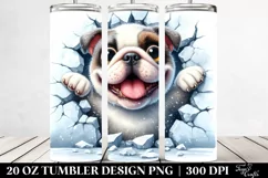 Crazy Looking Bulldog | 20 oz Tumbler Product Image 2