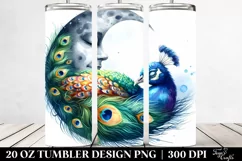 Colorful Peacock Sleeping on the Moon Tumbler Product Image 2