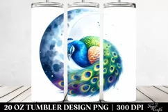 Sleeping Peacock on the Moon | 20 oz Tumbler Product Image 2