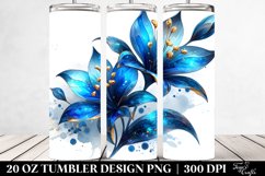 20 Oz Tumbler Sublimation | Glossy Lobelia with Watercolor Product Image 2
