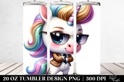 Baby Unicorn Posing as Johnny Bravo | 20 Oz Tumbler Product Image 2