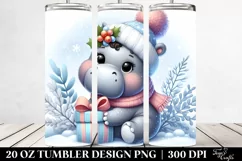 Cute Baby Hippo with Present 20 Oz Tumbler Product Image 2