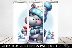 Cute Baby Hippo with Present 20 Oz Tumbler Product Image 2
