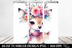 Cartoon-Style Cute Deer | 20 oz Tumbler Product Image 2