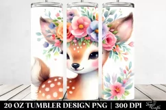 Cartoon-Style Cute Deer | 20 oz Tumbler Product Image 2