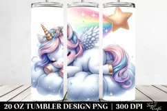 Baby Unicorn Napping on Cloud | 20 Oz Tumbler Product Image 2