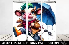 Cute Expressive Cow 20 Oz Tumbler Product Image 2