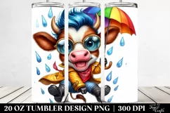 Cute Expressive Cow 20 Oz Tumbler Product Image 2