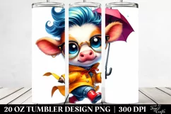 Cute Expressive Cow 20 Oz Tumbler Product Image 2